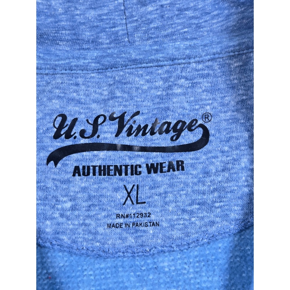 U.S. Vintage Panama City Beach Zip Hoodie XL Blue Heather Mens Sweatshirt - Picture 4 of 8